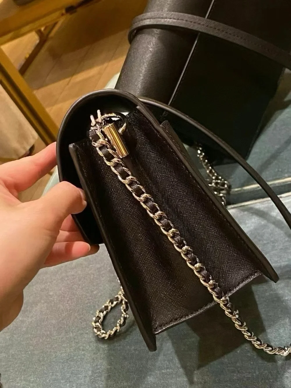 Tory Burch Robinson Convertible Shoulder Bag Black Silver Logo NWT